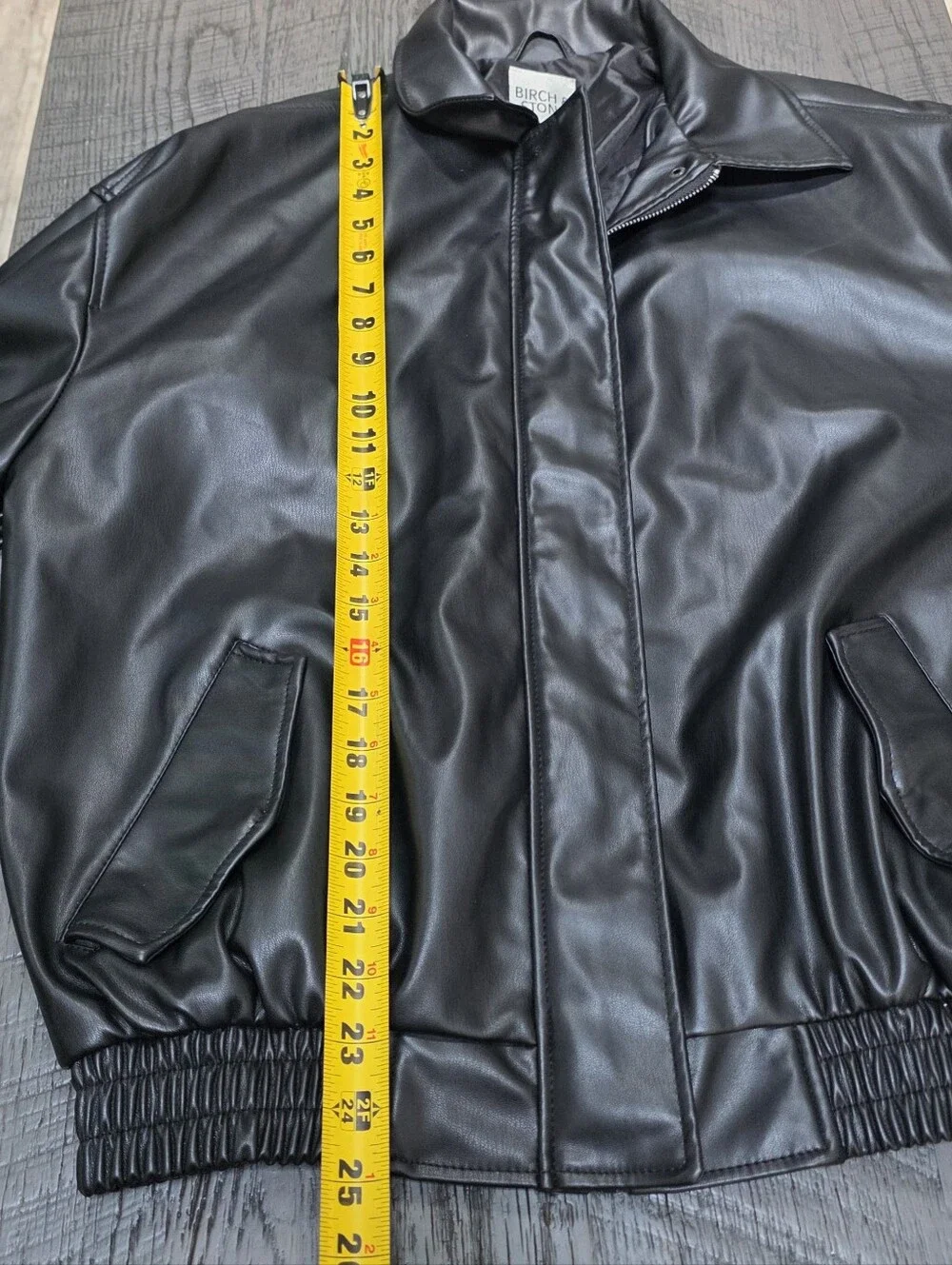 Birch & Stone Women Black Faux Leather Bomber Jacket (Sz:M)